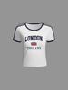 Camiseta retro de estilo europeo y americano con personalidad de comercio exterior de la estación europea, camiseta sexy de Spice Girl con letras bordadas para mujer.