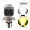 Faro Led para Motocicleta Vehículo Eléctrico H4 Tres Garras Ba20D Doble Garra P15D Garra Única Cañón Pequeño Foco Luz Dual Amarilla y Blanca