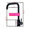 Grifo negro de acero inoxidable pintado para lavabo de cocina, grifo para fregadero de cocina con agua caliente y fría, grifo de cocina europeo