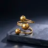 Anillo de acero de titanio de diseño nicho estilo Ins para mujer, no se decolora, oro de 18 quilates, diseño abierto, acero inoxidable, lujo ligero, anillo para el dedo índice, venta al por mayor