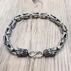 Pulsera de Cabeza de Dragón Audaz Estilo Vintage Retro para Hombres, Cadena Artística de Hueso de Dragón, Personalidad de Moda, Accesorio Minimalista Hip-Hop Fresco y Elegante