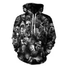 Sudadera con capucha de la serie Halloween Christmas Night Cry Europea y Americana Estampado Digital 3D Sudadera Casual para Hombre
