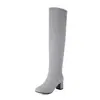 Botas por encima de la rodilla comercio exterior 48 botas nuevas 32 calcetines botas de tacón alto hip-hop talla botas delgadas talla botas de jinete botas de mujer