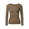 Conjunto de Roupas para Beleza da Pele com Ácido Hialurônico Roupas de Outono e Calças Longas Femininas Alta Elasticidade Roupa Térmica Antiestática Anti-Pilling Camada Base Gola Redonda