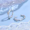 Pendientes Mobius de Plata Pura S999 con Circonita, Lujo Ligero, Sensación de Alta Gama, Estilo Simple para Rostros Cuadrados y Redondos, Amigables con los Oídos, Pendientes de Plata Pura para Mujeres