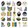50 pegatinas decorativas de dibujos animados con líneas de colores, estilo INS, con personalidad, para hacer tú mismo, para grafiti, para equipaje, scooter y coche.