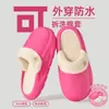 Chinelos de Algodão Impermeáveis Removíveis para Mulheres no Outono e Inverno Novo Estilo Interno Casa Quente Antiderrapante Casal Roupa Externa Chinelos de Algodão para Homens