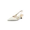 Elegantes Zapatos de Tacón Gatito con Punta, Hebilla de Cinturón, Tacón Medio, para Mujer, Verano Nuevo, Nacarados de Piel de Vaca, Sandalias de Punta de Liebre, Estilo Coreano