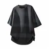 Camiseta de Manga Corta de Seda de Hielo para Hombre, Marca Americana de Moda de Verano, Camiseta Fina Holgada de Secado Rápido de Media Manga, Talla Grande Transfronteriza