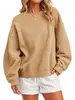 Sudadera con capucha holgada de color liso, versátil, cuello redondo, estilo nuevo para mujer, otoño e invierno, transfronteriza europea y americana, 2026