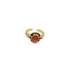 Anillo de diamantes estilo 'old money' vintage con diseño único, cara en forma de huevo, sensación de alta gama, anillo retro para el dedo índice de moda