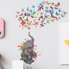 DZ1381 elefante pintado de dibujos animados Mariposa Habitación Infantil decoración embellecedora pasillo sala de estar diseño pegatinas de pared autoadhesivas