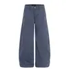 F9061 High Street Americana Unissex High-End Retrô Design Azul Francês Jeans Masculino Solto Casual Scimitar