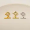 Fivela Ot Atacado Banhada a Cobre Ouro 18K Real Zircônia Micro-Pavimentada Pulseira Fivela Trevo de Quatro Folhas Fivela de Conexão para Joias Colar de Pérolas DIY