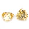 Anillo de moissanita de color amarillo limón con forma de corazón, con cara de piedra desnuda de mosán, en forma de melocotón, con certificado de piedra al por mayor