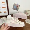Novedad Otoño 2025 Moda Nicho Rosa Zapatillas de Suela Gruesa Diseño Coreano Transpirables Estudiante Deportes Zapatos Blancos