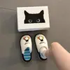 Lindas y Divertidas Pantuflas de Peluche de Pingüino para Mujer 2026, Rayas de Bloques de Color, Suela Suave, Antideslizantes, Cálidas, Pantuflas Peludas de Punta Cerrada para Uso en Casa