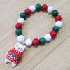 Pulsera nueva transfronteriza de Europa y Estados Unidos con tres cuentas de árbol de Navidad y muñeco de nieve antiguo, pulsera combinada para mujer al por mayor