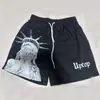Shorts de Basquete de Praia Plus Size com Malha de Secagem Rápida Shorts Casuais Tendência Estilo Americano para Homens e Mulheres Verão Corte Solto