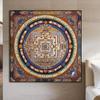 Nuevo estilo chino Xizang Thangka redondo Zen pegatinas combinadas mural pasillo sala de estar sofá pared de fondo mural Tangka