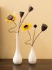 Jarrón de cerámica blanca pura Jingdezhen, florero pequeño y sencillo chino, adorno moderno para arreglos florales, decoración de escritorio para el hogar, joyería para salón de té.