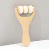 Masajeador de madera para masaje de pies, masajeador de rodillo de mano con mango de honda para masaje y cuidado de la salud de cabeza, hombros, cuello y cintura