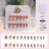 Venta Directa Personalizada de Fábrica Uñas Cortas, Medias y Largas para Manicura, Uñas Portátiles de Fototerapia Hechas a Mano, Pegatinas para Uñas, Estilo de Lujo Accesible 24 Piezas