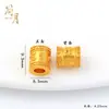 Acessórios DIY Banhados a Ouro Antigo com Alta Retenção de Cor, Contas Cilíndricas Vazadas em Forma de Nuvem Vermelha com Furo Passante para Pulseiras e Colares