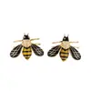 Nuevos Pendientes de Abeja e Insectos Personalizados Estilo Europeo y Americano, Broqueles de Aleación Chapados en Oro, Joyería Transfronteriza