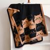 2026 Nuevo Gato Lindo Versátil Bloque de Color Dibujos Animados Otoño e Invierno Largo Grueso Cálido Cachemir Sintético Chal Grande para Mujer