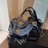Bolsa Grande Capacidade Transfronteiriça Feminina Outono e Inverno Versátil 2024 Nova Bolsa Transversal Retrô Bolsa Tote Casual para Ombro para o Dia a Dia