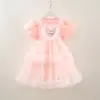 Vestido de Verão para Meninas 2026 Novo Estilo Bebê Doce Elsa Vestido de Princesa Infantil de Verão Fino Vestido Bolo Elsa