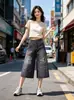 Pantalones Cortos de Diseño Desestructurado Estampado Vintage Estilo Leñador para Hombre, Nuevos Pantalones Casuales de Verano Rectos Holgados Abotonados de Longitud Media para Mujer, Modernos