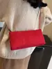 Bolso Baguette de Hombro Único de Nicho para Mujer Modelo Nuevo 2026 Gamuza Rojo Bolso de Novia Bolso de Boda Bolso Cruzado Bolso Cuadrado Pequeño