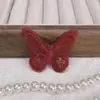 Ropa de Mujer y Ropa de Niños Bordado de Mariposas Accesorios Accesorios Latificación Tridimensional Estilo Nacional Encaje Bordado de Mariposas Parche de Tela