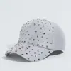 Nueva Gorra de Béisbol de Verano Estilo Coreano para Mujer con Visera de Diamante Gorra Casual de Béisbol Gorra de Sol con Pedrería Coreana Gorra de Sol para Mujer