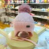 Gorros Infantiles con Orejas Móviles, Bufanda y Gorro de Felpa de Invierno Integrados, Gorro Cortavientos y Cálido con Protección para Orejas de Bebé para Niños y Niñas