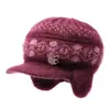 Llegada Nueva de Invierno Sombrero para Madre de Mediana Edad y Anciana Sombrero de Lana Grueso Acolchado con Terciopelo Tejido Sombrero para Ciclismo de Mujer Resistente al Viento Protección contra el Frío Protección para los Oídos