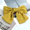 Pinza para el pelo con lazo grande de color sólido satinado estilo princesa dulce Accesorio para el pelo Pinza superior Pinza de garra para la parte posterior de la cabeza Pinza de resorte