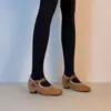 Zapatos Mary Jane Retro Suaves y Sencillos de Una Correa para Mujer con Aumento Interno de Altura, Punta Cuadrada y Zapatos Planos Estilo Ballet Forrados de Felpa