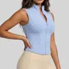 Juyitang Nueva Chaqueta Deportiva de Manga Corta para Yoga de Primavera y Verano, Ajustada, Transpirable, con Cuello Alto