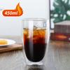 Taza de Oficina de Vidrio de Doble Capa Aislante, Taza de Agua Transparente Simple Portátil Hecha a Mano, Moderna y Personalizada para Preparar Té