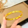 Pulsera de calabaza con patrón de arena dorada método antiguo color duradero boca cerrada mismo color por dentro y por fuera versátil lujo ligero moda pulsera electrochapada