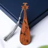 Marcadores Nanmu Flor de Ciruelo Orquídea Bambú Crisantemo Guqin Creativo Pipa Instrumento Musical Marcador de Madera Caja de Regalo Creativo Exquisito Regalo