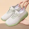 Zapatos de Mujer, Zapatos Casuales Transpirables de Poliuretano, Zapatos de Malla Tejida con Mosca de Boca Baja, Zapatos Ligeros de Suela Blanda, Zapatos Simples y Cómodos para Mujer