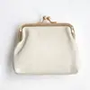Bolsa de monedas tipo beso coreana para mujer, Mini monedero de cuero suave para llaves, Bolso de clip simple para monedas, Bolsa de almacenamiento portátil, Ligero