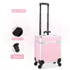 Maleta de Viaje Gran Capacidad Caja de Herramientas con Ruedas para Bordado de Uñas y Pestañas Maleta de Viaje Caja de Almacenamiento para Maquillaje y Cosméticos Portátil para Salir