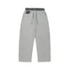 Sanhomme Calça Casual Longa de Retalhos Xadrez Tendência Estilo Americano Cintura Elástica Perna Larga Solta Calça de Moletom Esportiva Masculina 3155