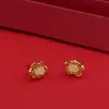 Diseño Estilo Retro Pendientes de Cerradura Ping An Ruyi para Mujer Joyería para Orejas Blanca de Calcedonia Simple de Gama Alta Estilo Chino Venta al por Mayor