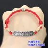 Plata de ley s925 Moneda de los Cinco Emperadores Retro Moneda de Cobre Marca de Mano Marca de Pie Cuerda Trenzada para Mano Pulsera Collar Accesorios DIY Hechos a Mano